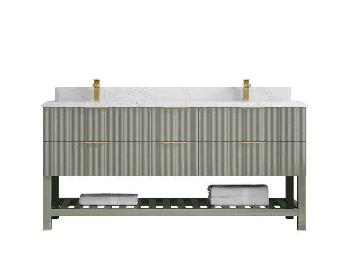 Catalina 72 in W x 22 in D Free Standing Reeded Double Sink Bathroom Vanity - photo 22