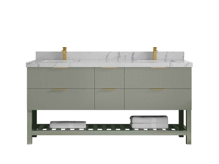 Catalina 72 in W x 22 in D Free Standing Reeded Double Sink Bathroom Vanity - photo 38
