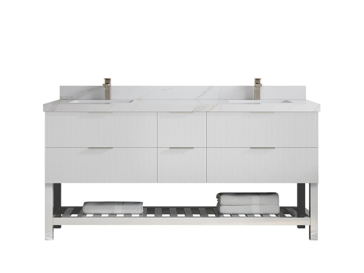 Catalina 72 in W x 22 in D Free Standing Reeded Double Sink Bathroom Vanity - photo 17