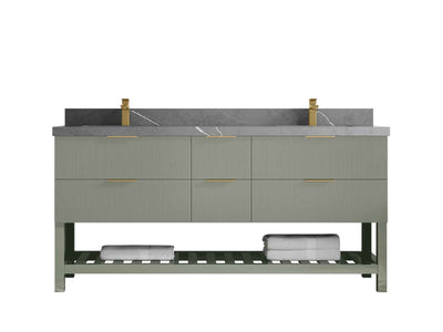 Catalina 72 in W x 22 in D Free Standing Reeded Double Sink Bathroom Vanity - Willow Bath and Vanity