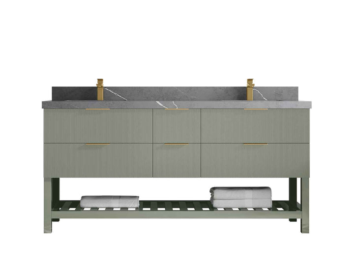 Catalina 72 in W x 22 in D Free Standing Reeded Double Sink Bathroom Vanity - photo 30