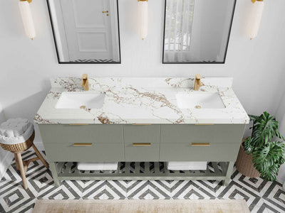 Catalina 72 in W x 22 in D Free Standing Reeded Double Sink Bathroom Vanity - Willow Bath and Vanity