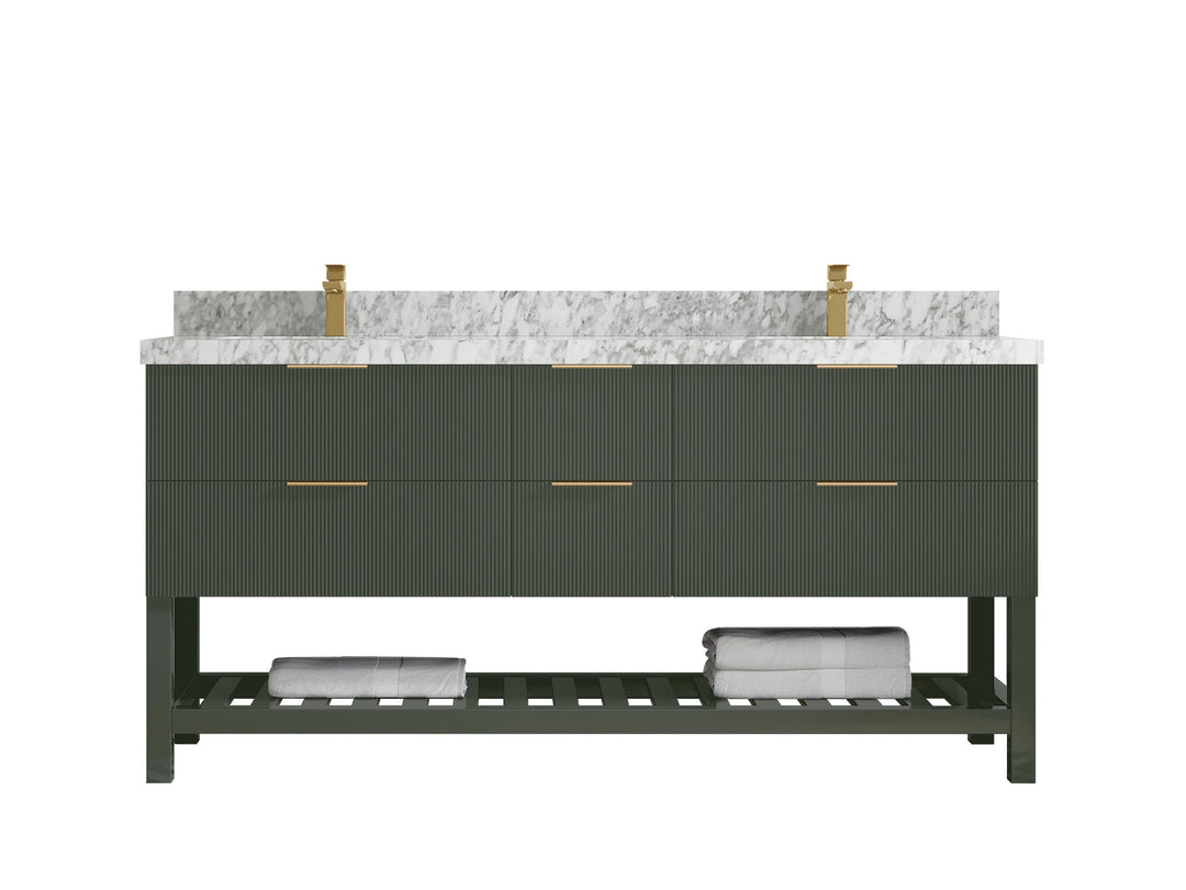 Catalina 72 in W x 22 in D Free Standing Reeded Double Sink Bathroom Vanity - Willow Bath and Vanity