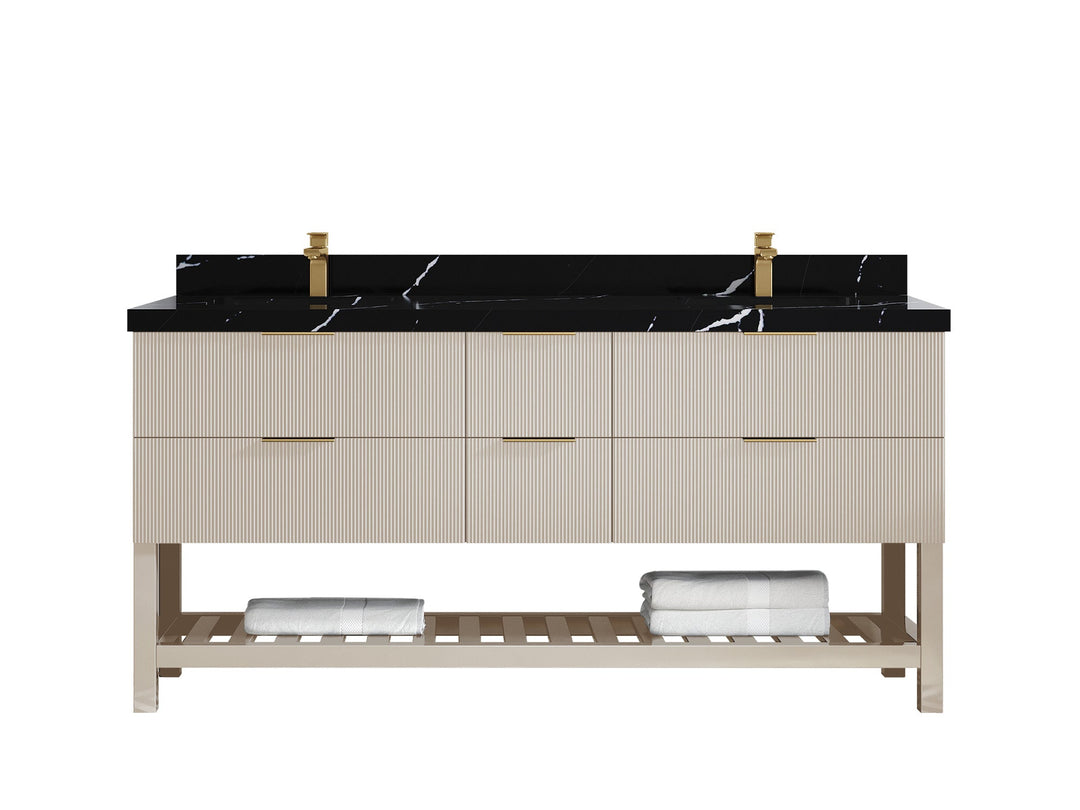 Catalina 72 in W x 22 in D Free Standing Reeded Double Sink Bathroom Vanity - Willow Bath and Vanity
