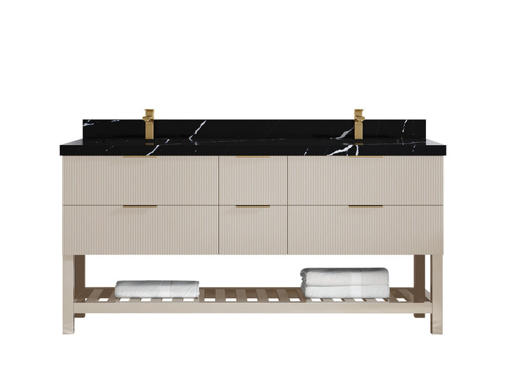 Catalina 72 in W x 22 in D Free Standing Reeded Double Sink Bathroom Vanity - photo 9