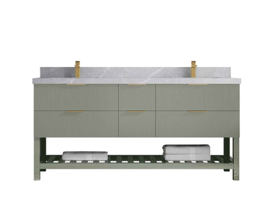 Catalina 72 in W x 22 in D Free Standing Reeded Double Sink Bathroom Vanity - Willow Bath and Vanity