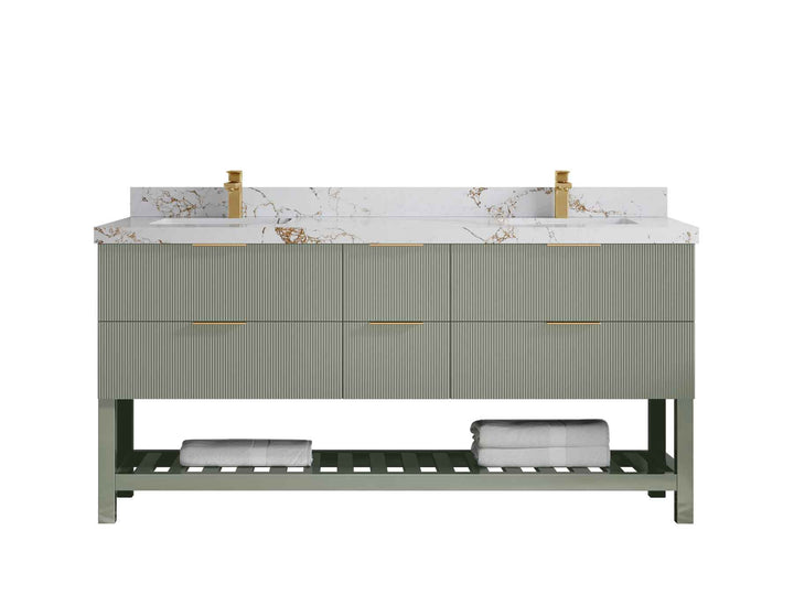 Catalina 72 in W x 22 in D Free Standing Reeded Double Sink Bathroom Vanity - photo 34
