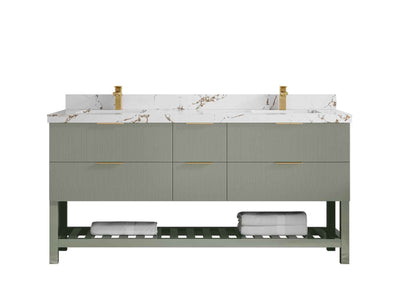 Catalina 72 in W x 22 in D Free Standing Reeded Double Sink Bathroom Vanity - Willow Bath and Vanity