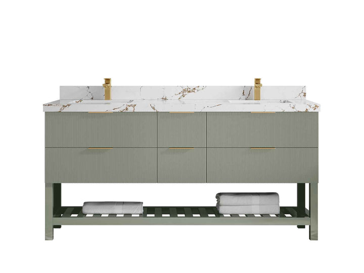Catalina 72 in W x 22 in D Free Standing Reeded Double Sink Bathroom Vanity - photo 32