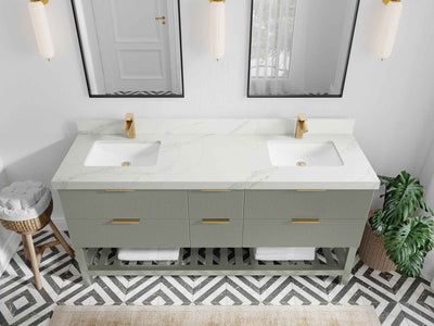 Catalina 72 in W x 22 in D Free Standing Reeded Double Sink Bathroom Vanity - Willow Bath and Vanity