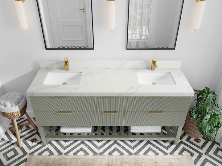 Catalina 72 in W x 22 in D Free Standing Reeded Double Sink Bathroom Vanity - photo 39