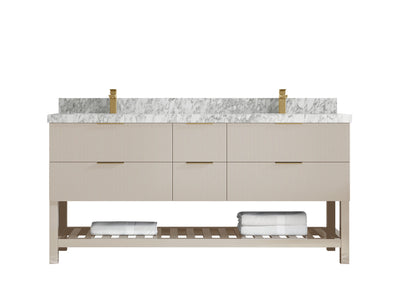 Catalina 72 in W x 22 in D Free Standing Reeded Double Sink Bathroom Vanity - Willow Bath and Vanity