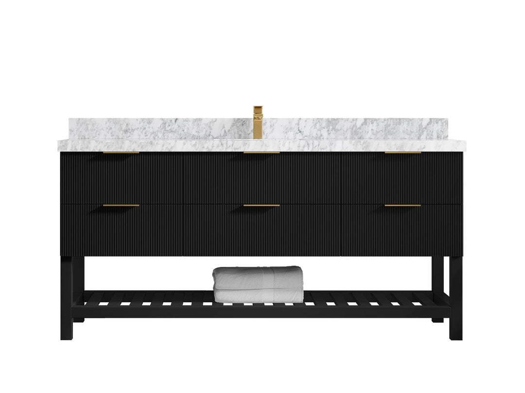 Catalina 72 in W x 22 in D Free Standing Reeded Single Sink Bathroom Vanity - Willow Bath and Vanity