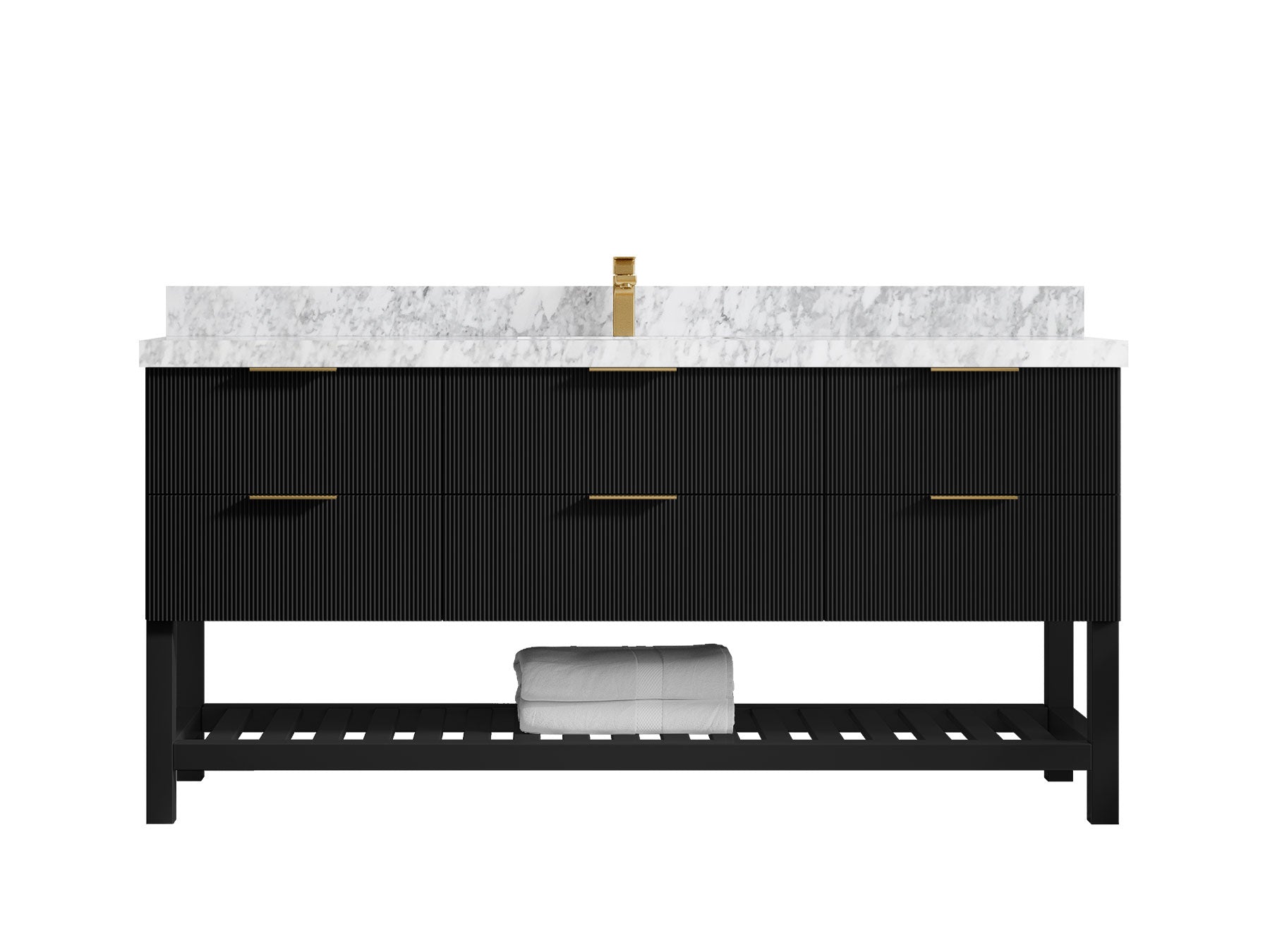 Catalina 72 in W x 22 in D Free Standing Reeded Single Sink Bathroom Vanity - Willow Bath and Vanity