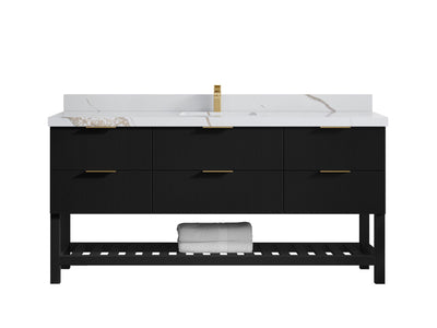 Catalina 72 in W x 22 in D Free Standing Reeded Single Sink Bathroom Vanity - Willow Bath and Vanity