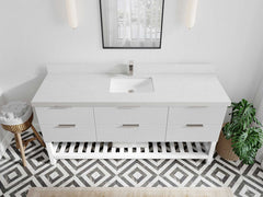 Catalina 72 in W x 22 in D Free Standing Reeded Single Sink Bathroom Vanity - photo 7