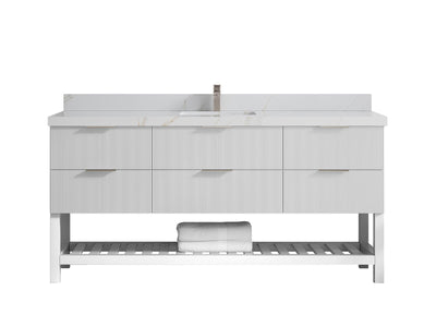 Catalina 72 in W x 22 in D Free Standing Reeded Single Sink Bathroom Vanity - Willow Bath and Vanity