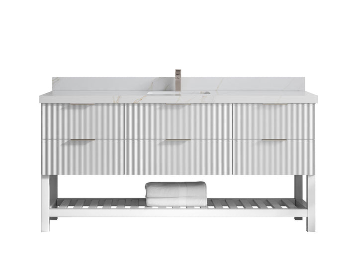 Catalina 72 in W x 22 in D Free Standing Reeded Single Sink Bathroom Vanity - photo 28