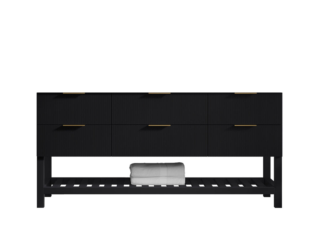 Catalina 72 in W x 22 in D Free Standing Reeded Single Sink Bathroom Vanity - Willow Bath and Vanity