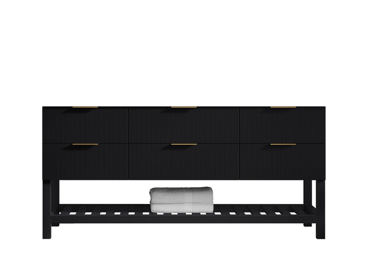 Catalina 72 in W x 22 in D Free Standing Reeded Single Sink Bathroom Vanity - photo 6