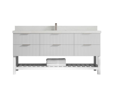 Catalina 72 in W x 22 in D Free Standing Reeded Single Sink Bathroom Vanity - Willow Bath and Vanity