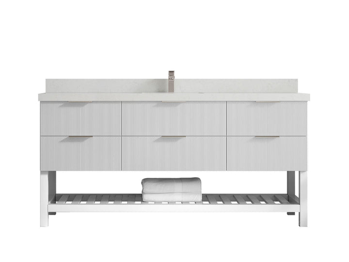 Catalina 72 in W x 22 in D Free Standing Reeded Single Sink Bathroom Vanity - photo 8