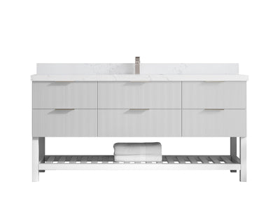 Catalina 72 in W x 22 in D Free Standing Reeded Single Sink Bathroom Vanity - Willow Bath and Vanity
