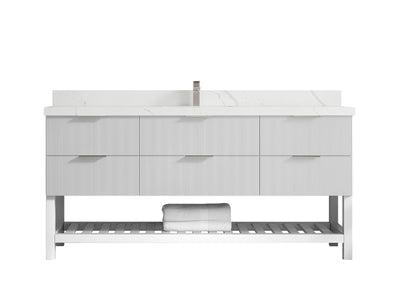 Catalina 72 in W x 22 in D Free Standing Reeded Single Sink Bathroom Vanity - Willow Bath and Vanity