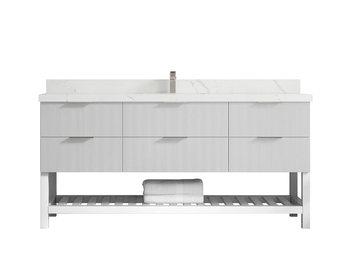 Catalina 72 in W x 22 in D Free Standing Reeded Single Sink Bathroom Vanity - photo 14