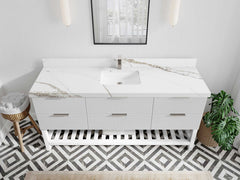 Catalina 72 in W x 22 in D Free Standing Reeded Single Sink Bathroom Vanity - photo 11