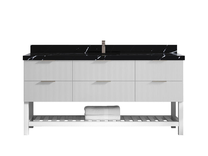 Catalina 72 in W x 22 in D Free Standing Reeded Single Sink Bathroom Vanity - photo 10