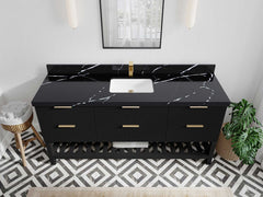 Catalina 72 in W x 22 in D Free Standing Reeded Single Sink Bathroom Vanity - photo 11
