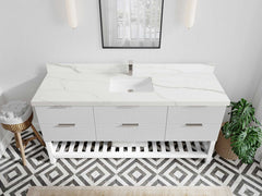 Catalina 72 in W x 22 in D Free Standing Reeded Single Sink Bathroom Vanity - photo 13