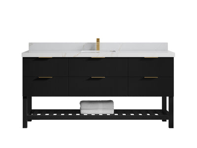 Catalina 72 in W x 22 in D Free Standing Reeded Single Sink Bathroom Vanity - Willow Bath and Vanity