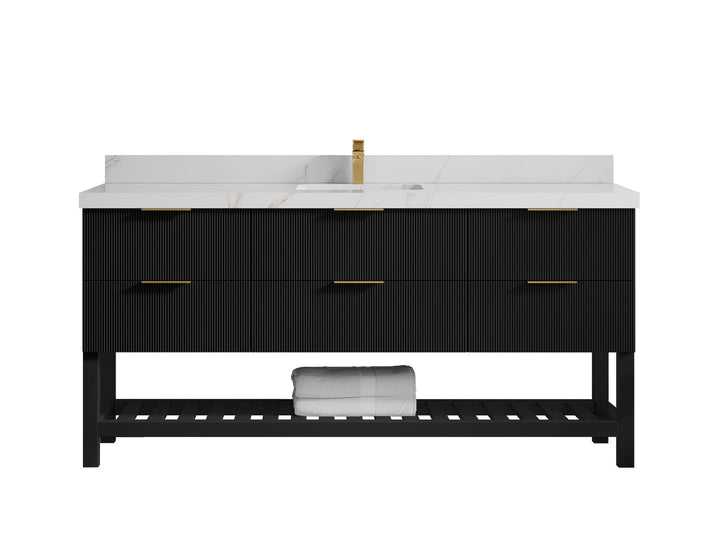 Catalina 72 in W x 22 in D Free Standing Reeded Single Sink Bathroom Vanity - photo 20