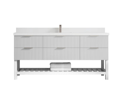 Catalina 72 in W x 22 in D Free Standing Reeded Single Sink Bathroom Vanity - Willow Bath and Vanity