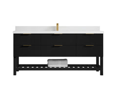 Catalina 72 in W x 22 in D Free Standing Reeded Single Sink Bathroom Vanity - photo 26