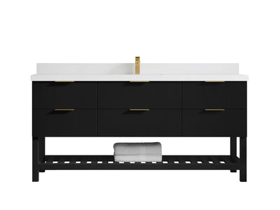 Catalina 72 in W x 22 in D Free Standing Reeded Single Sink Bathroom Vanity - Willow Bath and Vanity