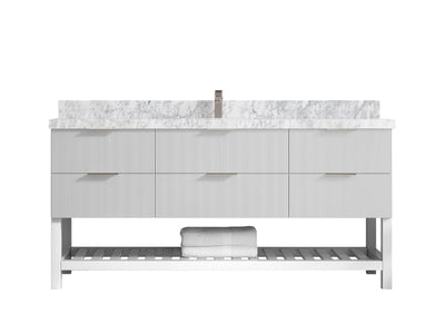 Catalina 72 in W x 22 in D Free Standing Reeded Single Sink Bathroom Vanity - Willow Bath and Vanity