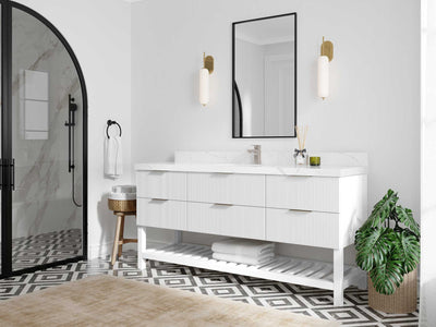 Catalina 72 in W x 22 in D Free Standing Reeded Single Sink Bathroom Vanity - Willow Bath and Vanity