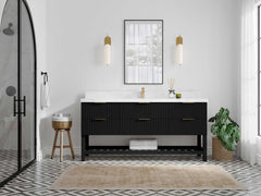 Catalina 72 in W x 22 in D Free Standing Reeded Single Sink Bathroom Vanity - photo 4