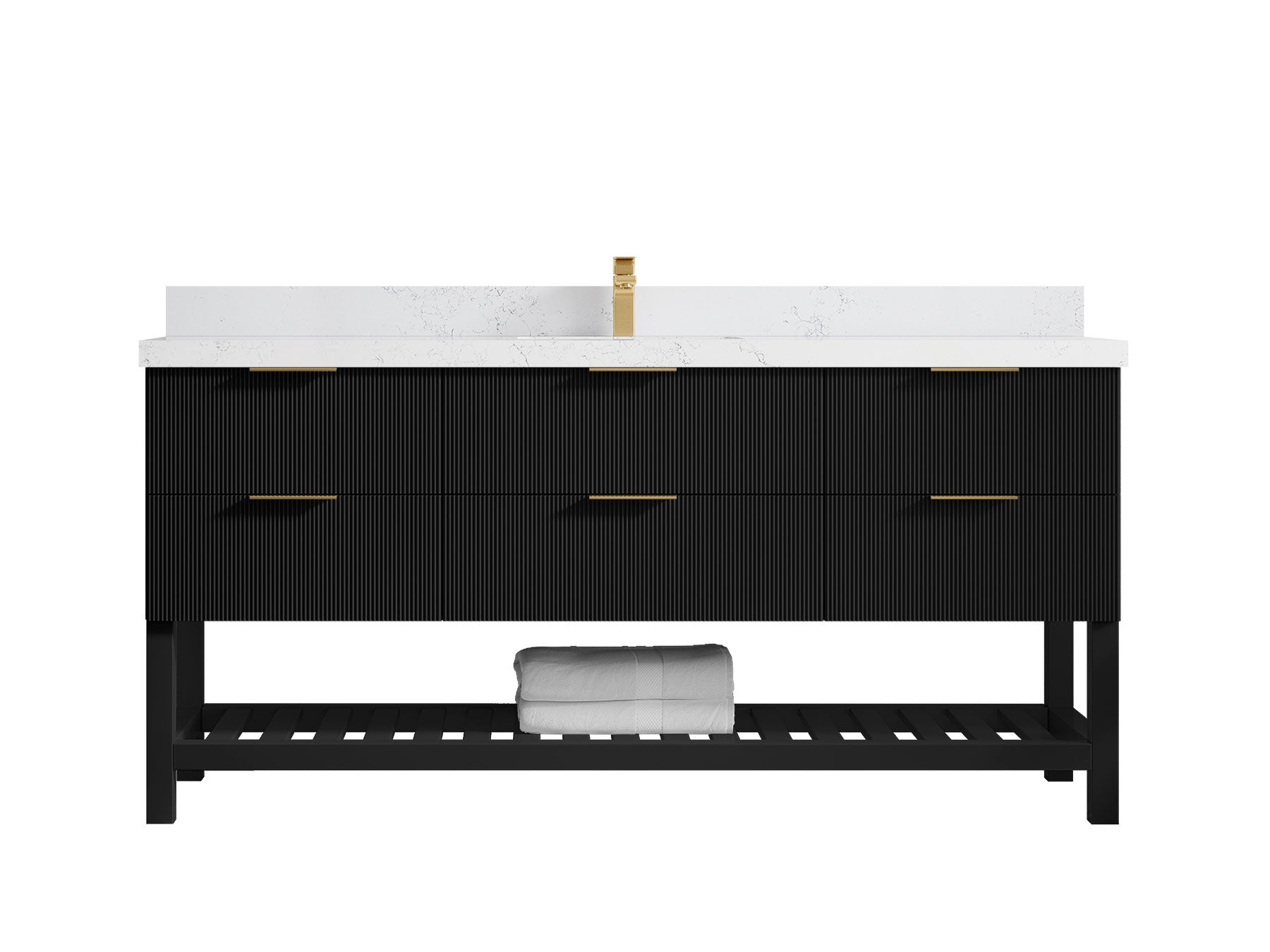 Catalina 72 in W x 22 in D Free Standing Reeded Single Sink Bathroom Vanity - Willow Bath and Vanity