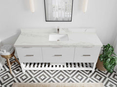 Catalina 72 in W x 22 in D Free Standing Reeded Single Sink Bathroom Vanity - photo 15