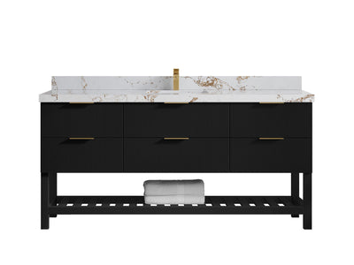 Catalina 72 in W x 22 in D Free Standing Reeded Single Sink Bathroom Vanity - Willow Bath and Vanity