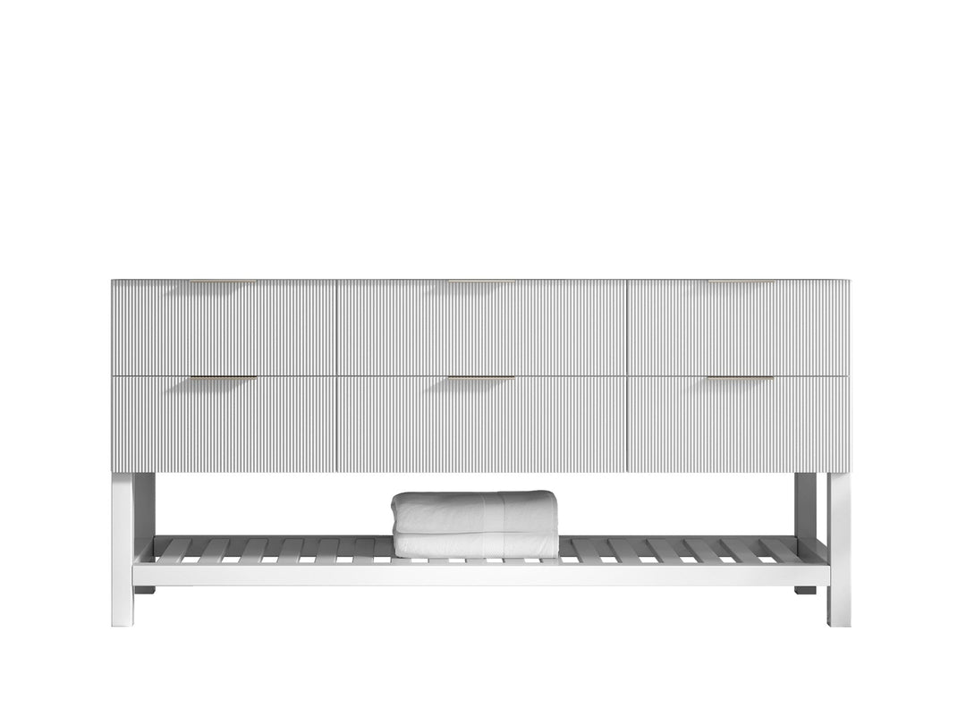 Catalina 72 in W x 22 in D Free Standing Reeded Single Sink Bathroom Vanity - Willow Bath and Vanity