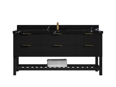 Catalina 72 in W x 22 in D Free Standing Reeded Single Sink Bathroom Vanity - Willow Bath and Vanity