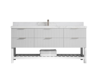 Catalina 72 in W x 22 in D Free Standing Reeded Single Sink Bathroom Vanity - Willow Bath and Vanity