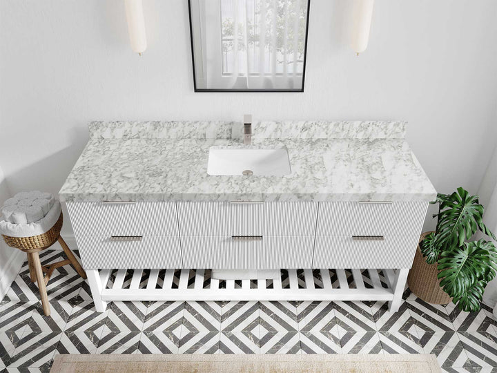 Catalina 72 in W x 22 in D Free Standing Reeded Single Sink Bathroom Vanity - photo 25