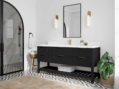 Catalina 72 in W x 22 in D Free Standing Reeded Single Sink Bathroom Vanity - photo 2