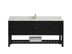 Catalina 72 in W x 22 in D Free Standing Reeded Single Sink Bathroom Vanity - photo 10